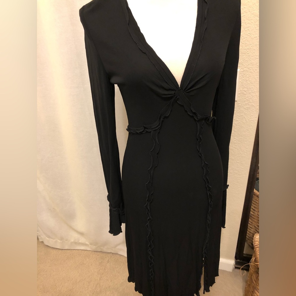 Versace black Bell sleeve dress